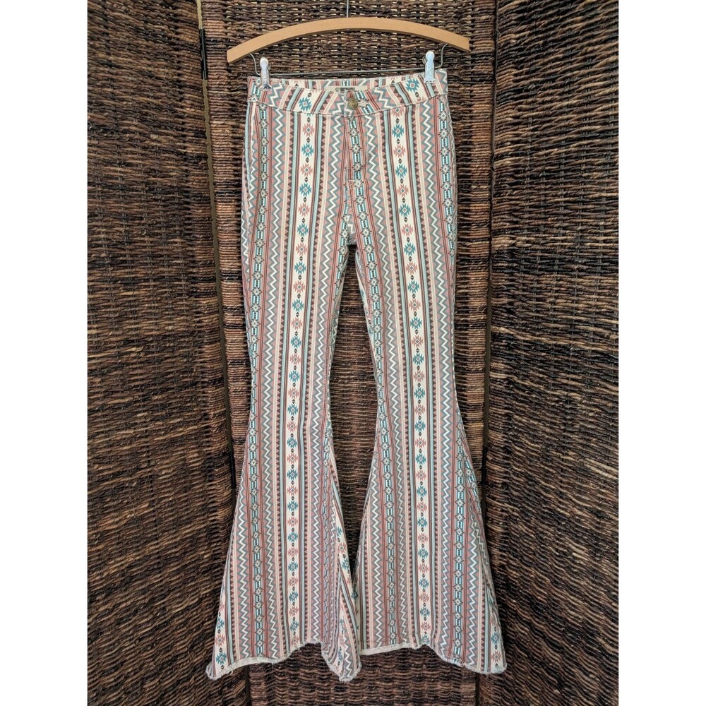Rock & Roll Bell Bottom Jeans Women's 25x34 Western Cowgirl Rodeo Aztec Cowboy
